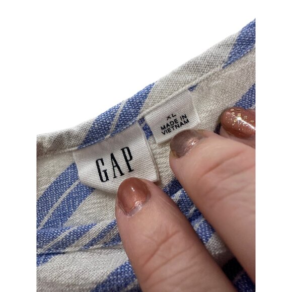 π 2/$30 π Blue and White Striped GAP Sleeveless Jumpsuit XL - Picture 5 of 5